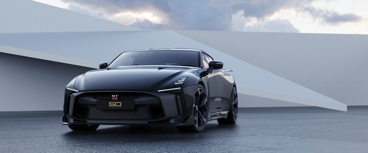 Nissan GT-R50 by Italdesign production rendering Black FR-1200x500